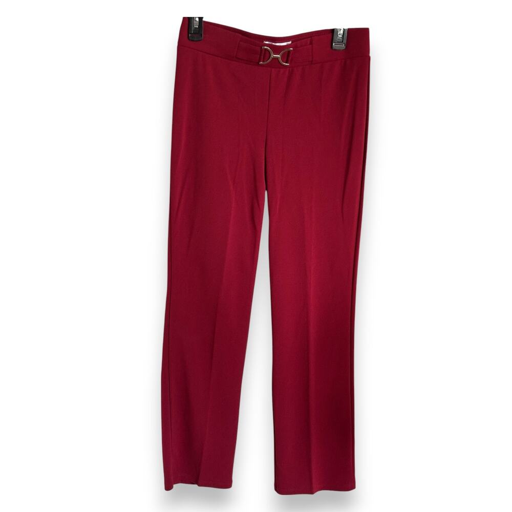 Retrology Burgundy Pants with Faux Belt - Size Small‎ - Stretchy